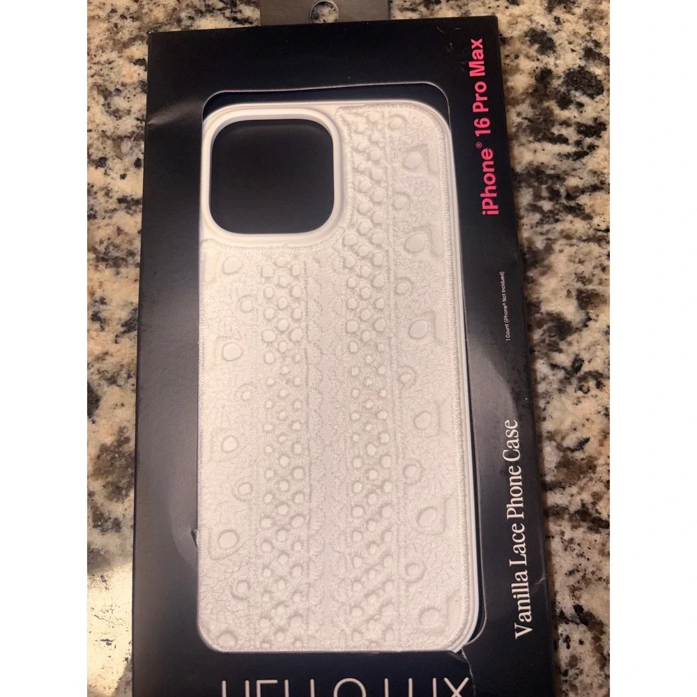 Hello Lux iPhone 16 Pro Max Case Vanilla Lace White Protective Cover